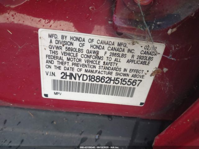 2002 ACURA MDX 2HNYD18862H515567 Photo 8