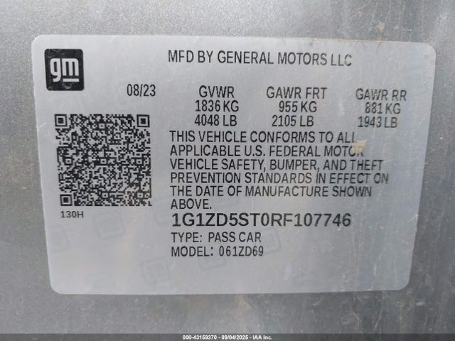 1G1ZD5ST0RF107746 Chevrolet lfv