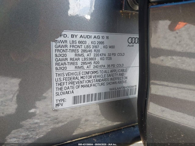 2017 AUDI Q7 WA1LAAF76HD034415 Photo 8