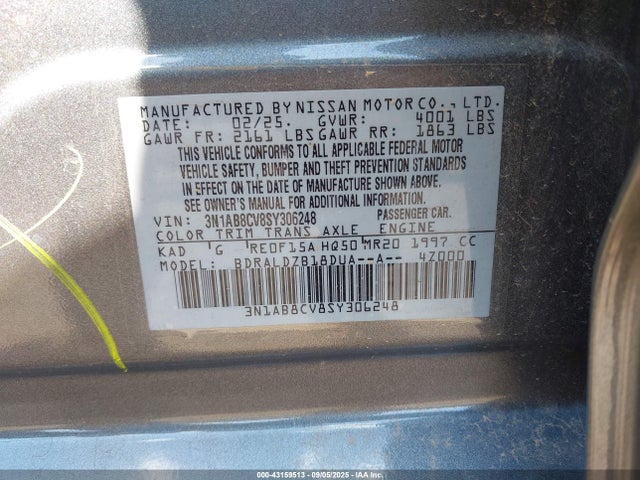 3N1AB8CV8SY306248 Nissan 2025