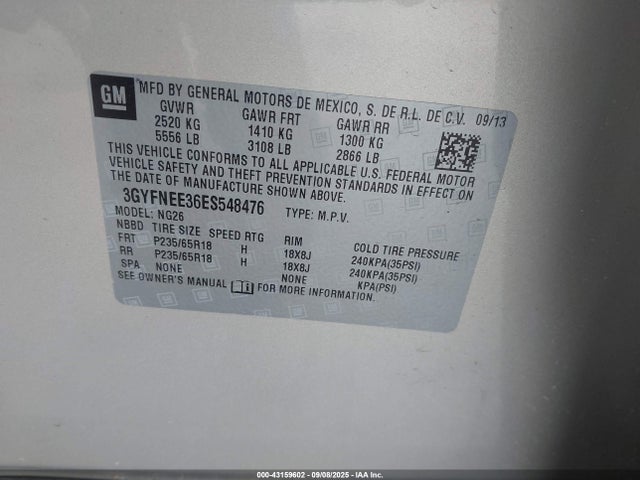 2014 CADILLAC SRX 3GYFNEE36ES548476 Photo 8
