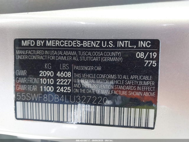 Mercedes-Benz m264 2020 55SWF8DB4LU327220 Image 9
