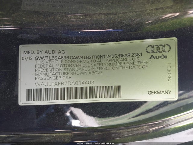 2013 AUDI A5 WAULFAFR7DA014403 Photo 8