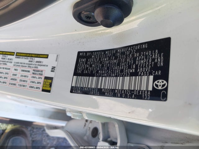 5YFS4MCE9NP137253 Toyota m20a-fks