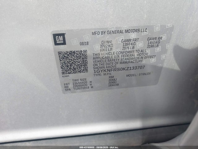 2019 CADILLAC XT5 1GYKNFRS0KZ133707 Photo 8