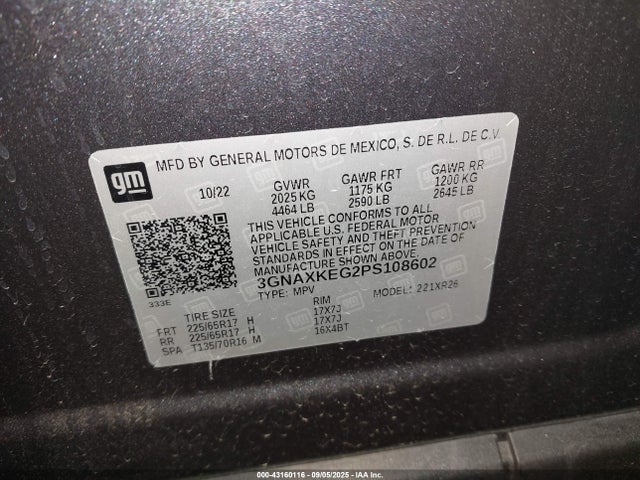 Chevrolet lsd 2023 3GNAXKEG2PS108602 Image 9