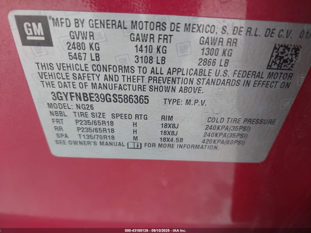 2016 CADILLAC SRX 3GYFNBE39GS586365 Photo 8
