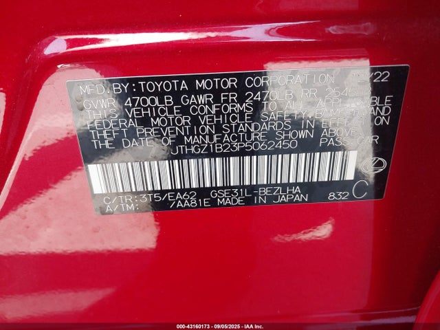 JTHGZ1B23P5062450 Lexus 2gr-fks