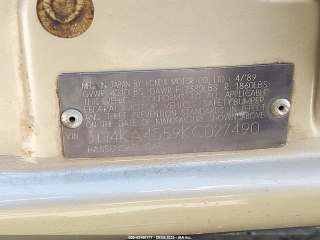 1989 ACURA LEGEND JH4KA4559KC027490 Photo 8