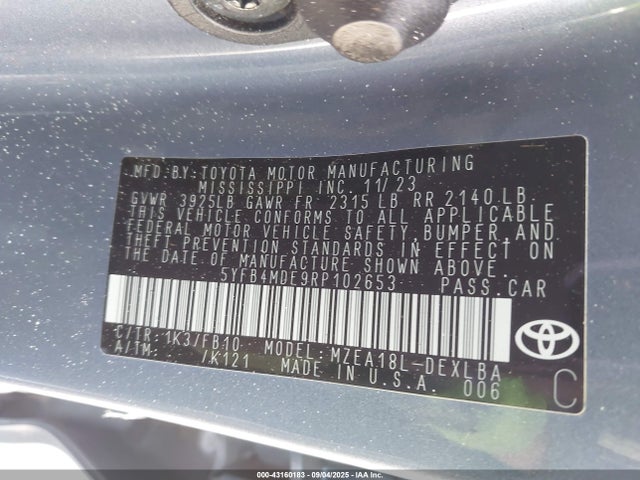 5YFB4MDE9RP102653 Toyota m20a-fks