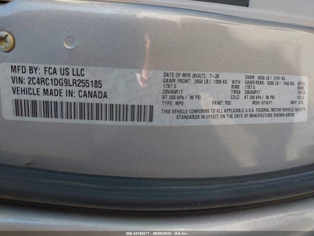 Chrysler Voyager 2020 2C4RC1DG9LR255185 Image 9