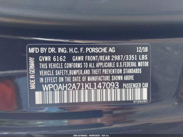 2019 PORSCHE PANAMERA E-HYBRID WP0AH2A71KL147093 Photo 8