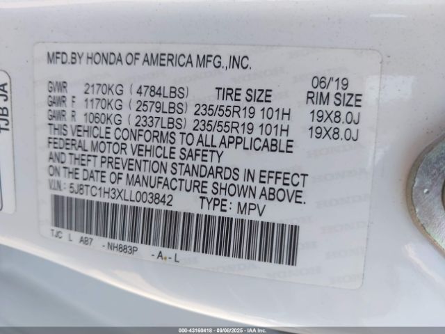 2020 ACURA RDX 5J8TC1H3XLL003842 Photo 8