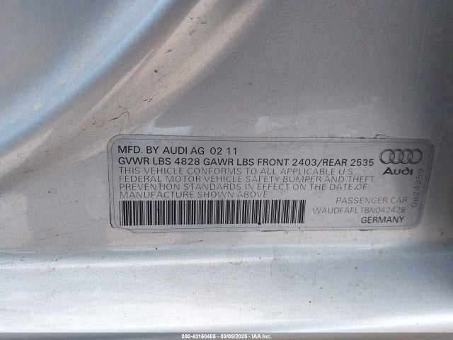 2011 AUDI A4 WAUDFAFL1BN042428 Photo 8