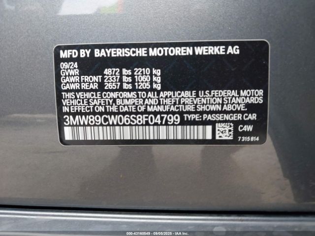 2025 BMW 3 SERIES 3MW89CW06S8F04799 Photo 8