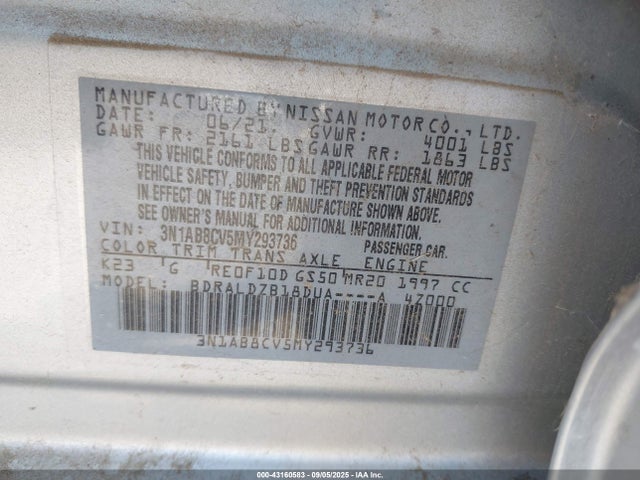 3N1AB8CV5MY293736 Nissan Sentra