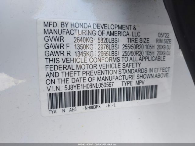 2022 ACURA MDX 5J8YE1H06NL050567 Photo 8