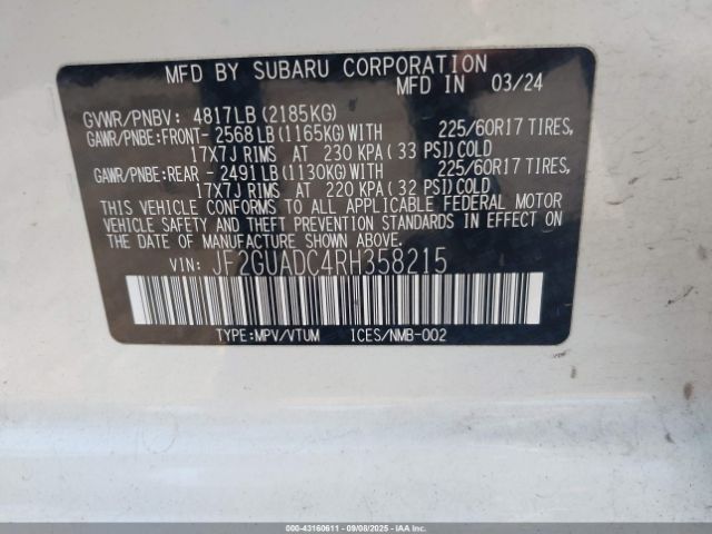 2024 SUBARU CROSSTREK JF2GUADC4RH358215 Photo 8