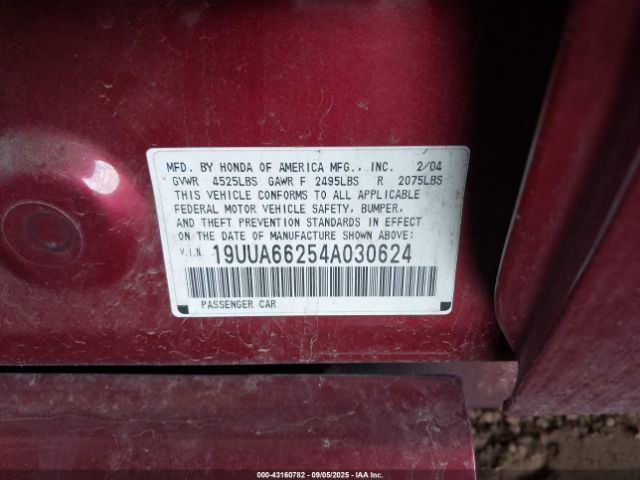 2004 ACURA TL 19UUA66254A030624 Photo 8