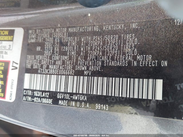 Toyota Venza Xle V6 2014 4T3ZK3BB0EU066682 Image 9