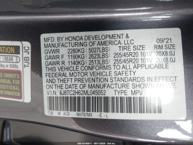 2021 ACURA RDX 5J8TC2H62ML045052 Photo 8