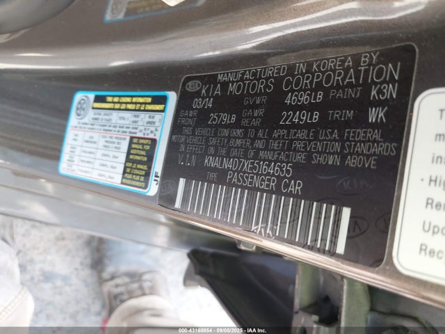 KIA v6 gdi lambda ii 2014 KNALN4D7XE5164635 Image 9