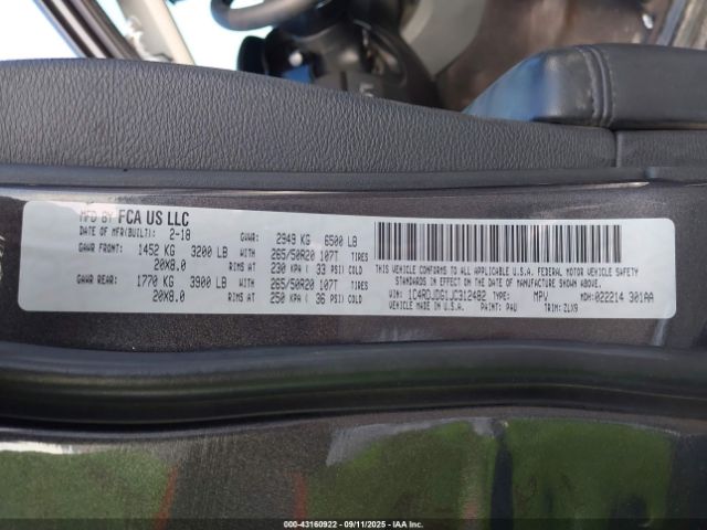 2018 DODGE DURANGO 1C4RDJDG1JC312482 Photo 8