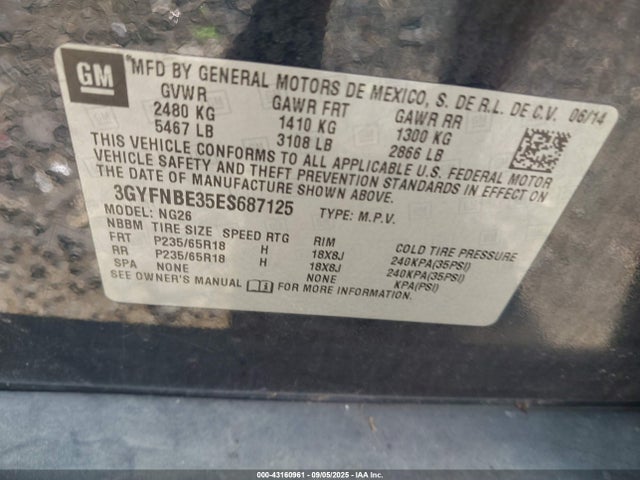 2014 CADILLAC SRX 3GYFNBE35ES687125 Photo 8