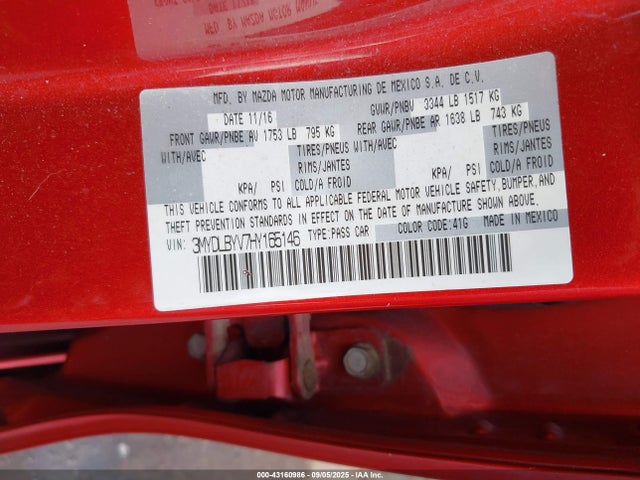 Продаж на аукціоні авто 2017 Toyota Yaris Ia, vin: 3MYDLBYV7HY165146, номер лоту: 43160986
