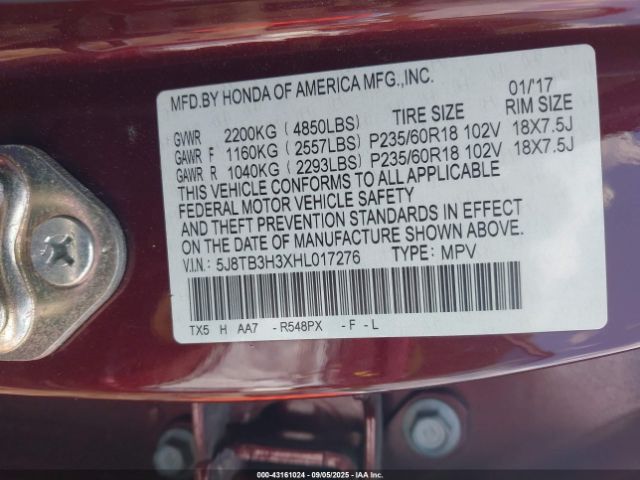 2017 ACURA RDX 5J8TB3H3XHL017276 Photo 8