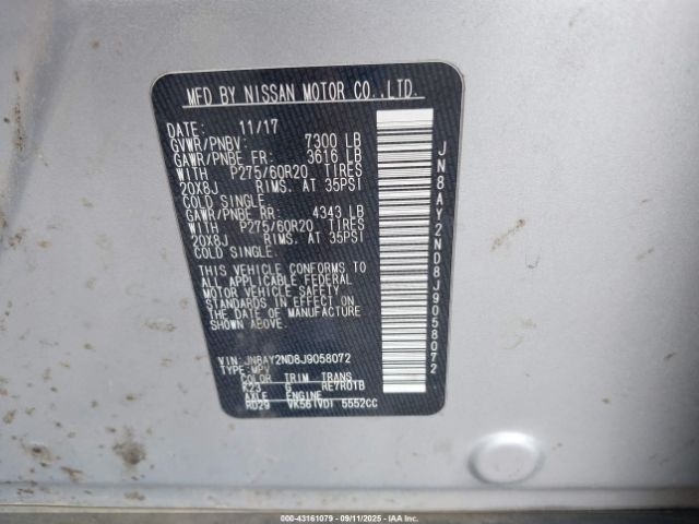 2018 NISSAN ARMADA JN8AY2ND8J9058072 Photo 8