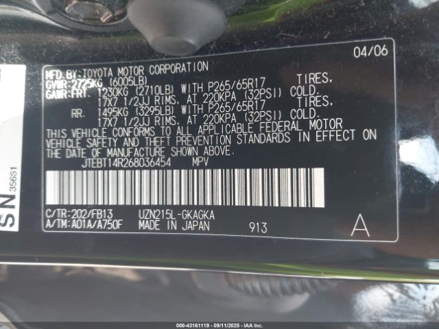 2006 TOYOTA 4RUNNER JTEBT14R268036454 Photo 8