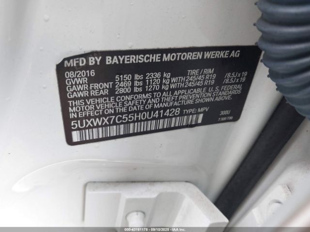 2017 BMW X3 5UXWX7C55H0U41428 Photo 8