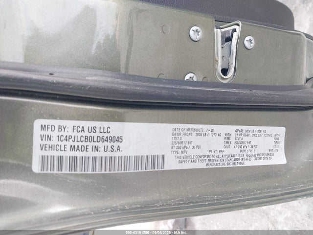 Jeep 2020 2020 1C4PJLCB0LD649045 Image 9