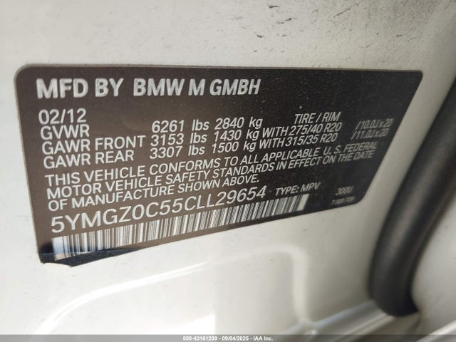 2012 BMW X6 M 5YMGZ0C55CLL29654 Photo 8