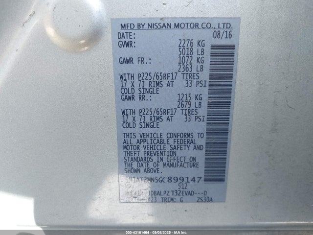 Nissan Rogue 2016 5N1AT2MN5GC899147 Image 9