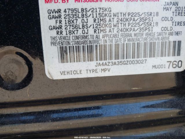 2016 MITSUBISHI OUTLANDER JA4AZ3A35GZ003027 Photo 8
