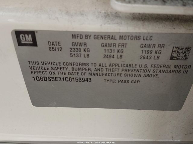 2012 CADILLAC CTS 1G6DS5E31C0153943 Photo 8