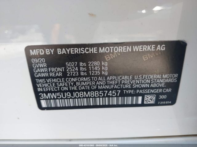 2021 BMW 3 SERIES 3MW5U9J08M8B57457 Photo 8