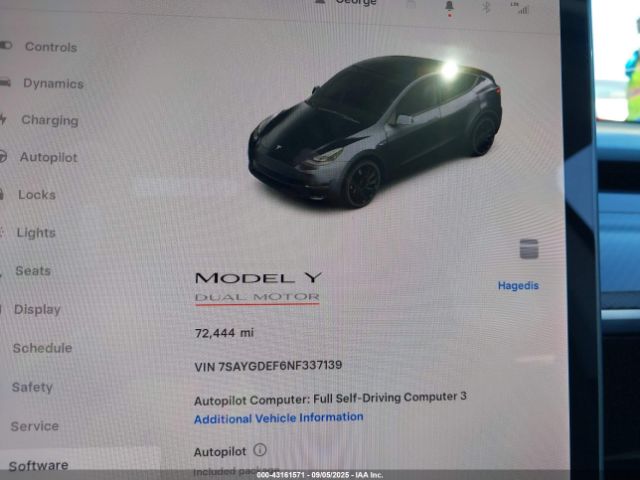 2022 TESLA MODEL Y 7SAYGDEF6NF337139 Photo 6
