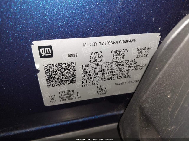KL77LFE24RC120492 Chevrolet lih
