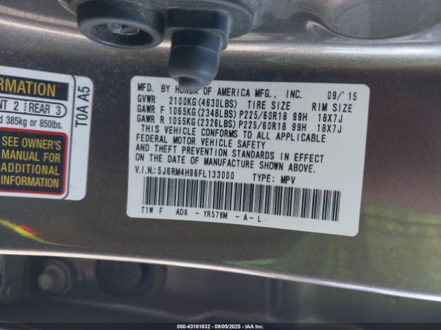 2015 HONDA CR-V 5J6RM4H96FL133000 Photo 8