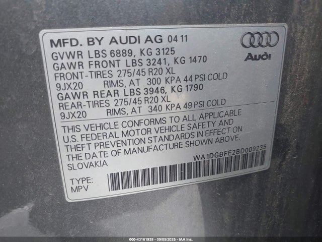2011 AUDI Q7 WA1DGBFE2BD009235 Photo 8
