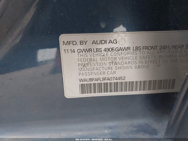 2015 AUDI A4 WAUBFAFL9FA074452 Photo 8
