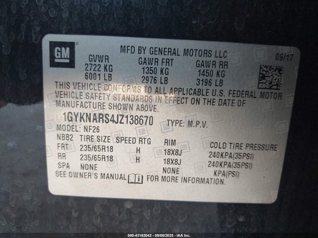 2018 CADILLAC XT5 1GYKNARS4JZ138670 Photo 8