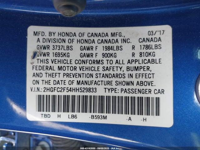 2HGFC2F54HH529833 Honda k20c2