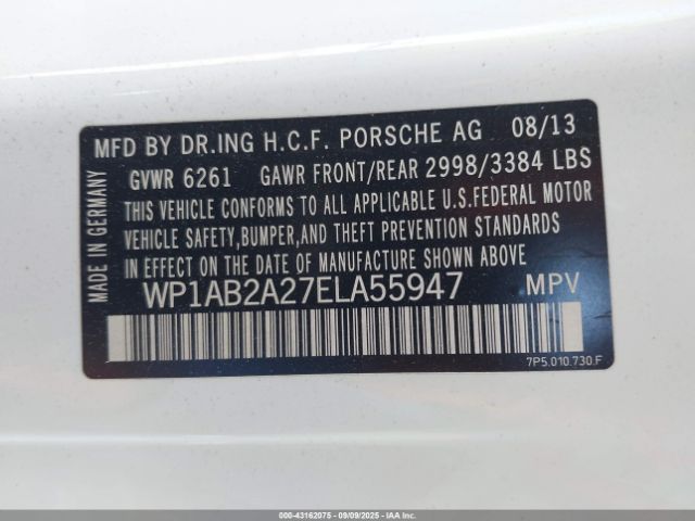2014 PORSCHE CAYENNE WP1AB2A27ELA55947 Photo 8