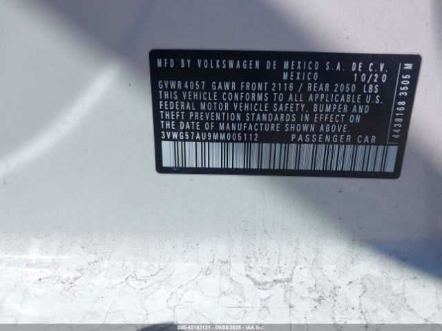 2021 VOLKSWAGEN GOLF 3VWG57AU9MM005112 Photo 8
