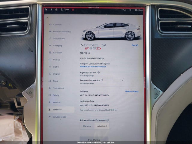 2014 TESLA MODEL S 5YJSA1H24EFP64539 Photo 6