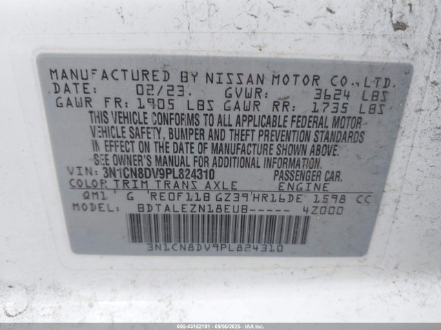 Nissan Versa 2023 3N1CN8DV9PL824310 Image 9